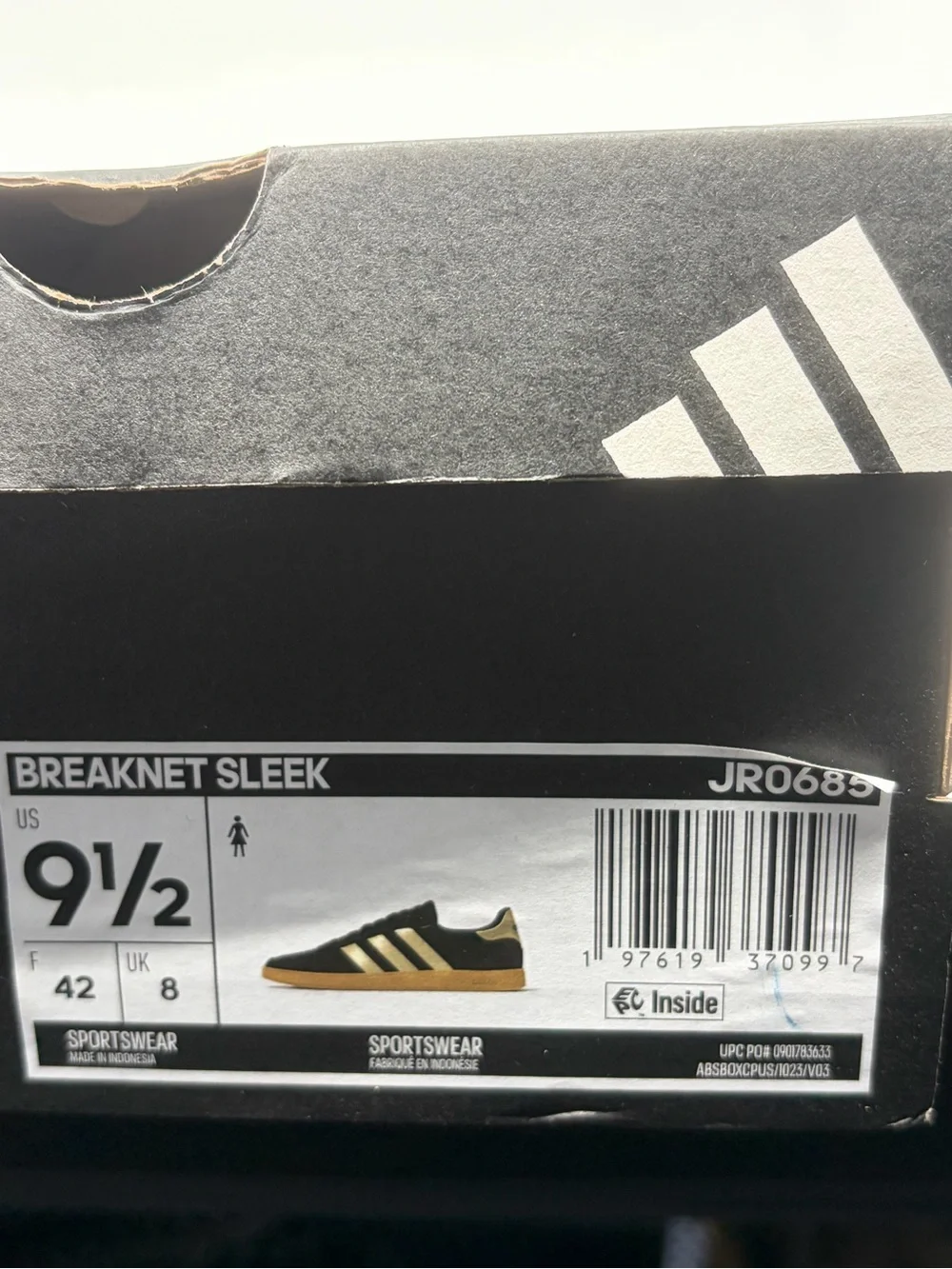 adidas Men's Black Sneakers with Cream Stripes and Gum Sole